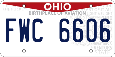 OH license plate FWC6606