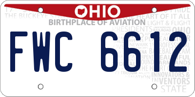 OH license plate FWC6612