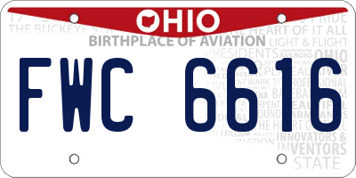 OH license plate FWC6616