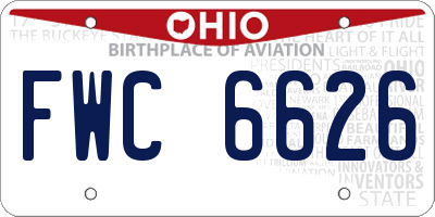 OH license plate FWC6626