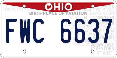 OH license plate FWC6637