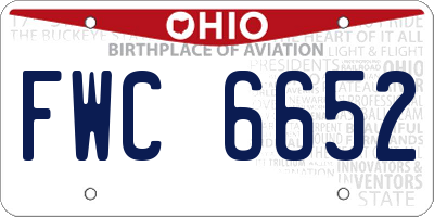 OH license plate FWC6652
