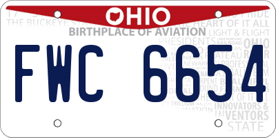 OH license plate FWC6654