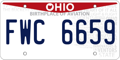 OH license plate FWC6659
