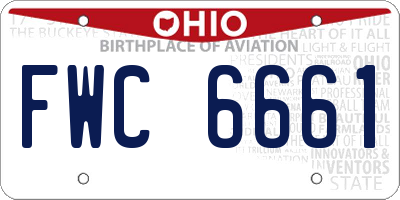 OH license plate FWC6661