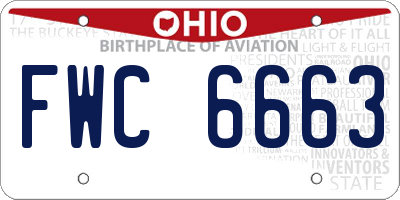 OH license plate FWC6663