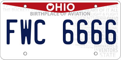 OH license plate FWC6666