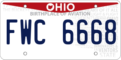 OH license plate FWC6668