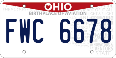 OH license plate FWC6678