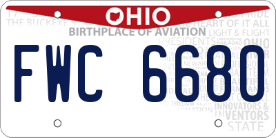 OH license plate FWC6680