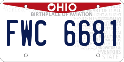 OH license plate FWC6681