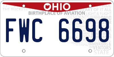OH license plate FWC6698