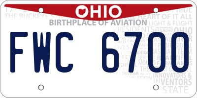 OH license plate FWC6700