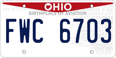 OH license plate FWC6703
