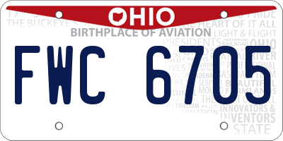 OH license plate FWC6705