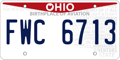 OH license plate FWC6713