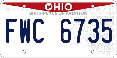 OH license plate FWC6735
