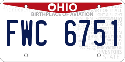 OH license plate FWC6751