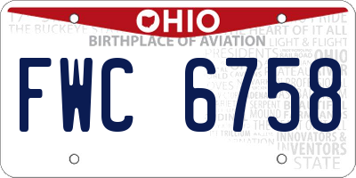 OH license plate FWC6758
