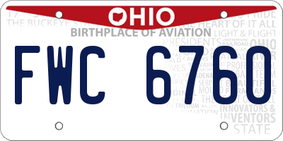 OH license plate FWC6760