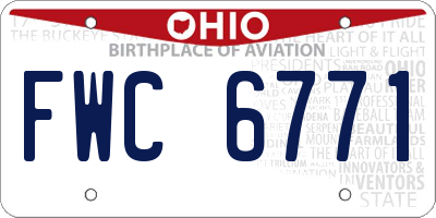 OH license plate FWC6771