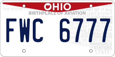 OH license plate FWC6777
