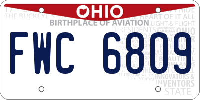 OH license plate FWC6809