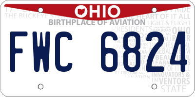 OH license plate FWC6824