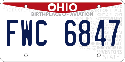 OH license plate FWC6847