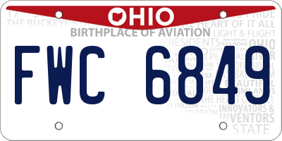 OH license plate FWC6849