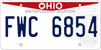 OH license plate FWC6854