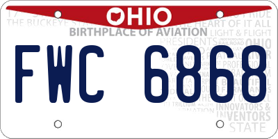 OH license plate FWC6868