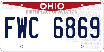OH license plate FWC6869
