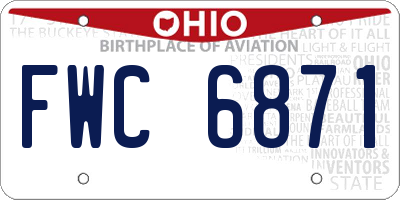 OH license plate FWC6871