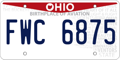 OH license plate FWC6875