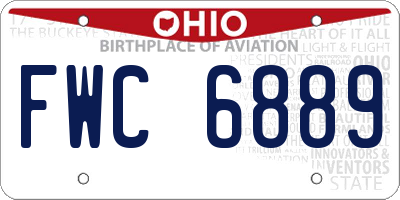 OH license plate FWC6889