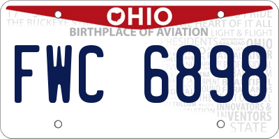 OH license plate FWC6898