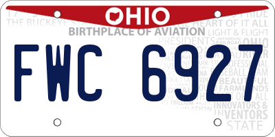 OH license plate FWC6927
