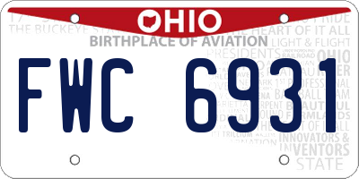 OH license plate FWC6931