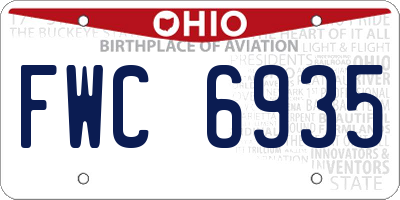 OH license plate FWC6935