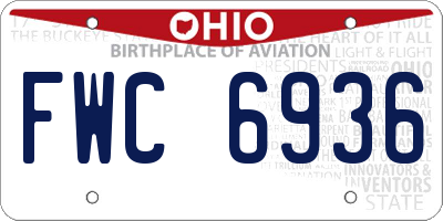 OH license plate FWC6936