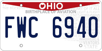 OH license plate FWC6940