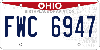 OH license plate FWC6947