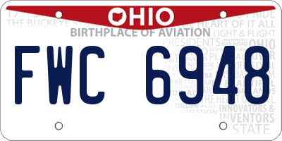 OH license plate FWC6948