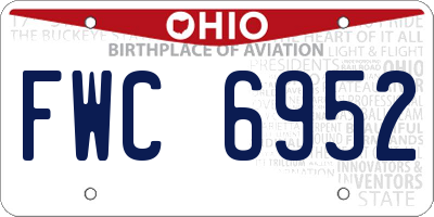 OH license plate FWC6952