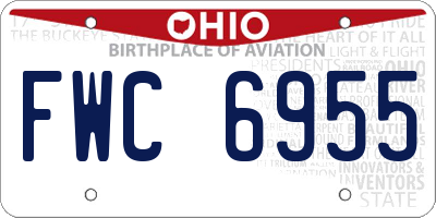 OH license plate FWC6955