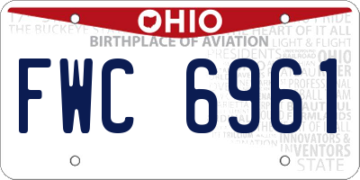 OH license plate FWC6961