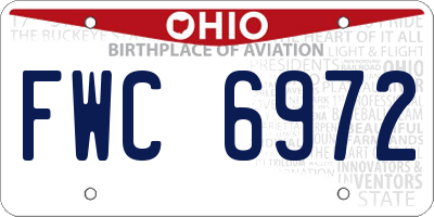 OH license plate FWC6972