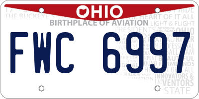 OH license plate FWC6997