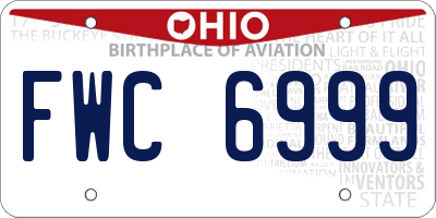 OH license plate FWC6999